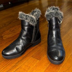 Easy Spirit Black Faux Fur Winter Boots